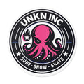 Octopus Surf-Snow-Skate Round Vinyl Sticker — UNKN INC Logo